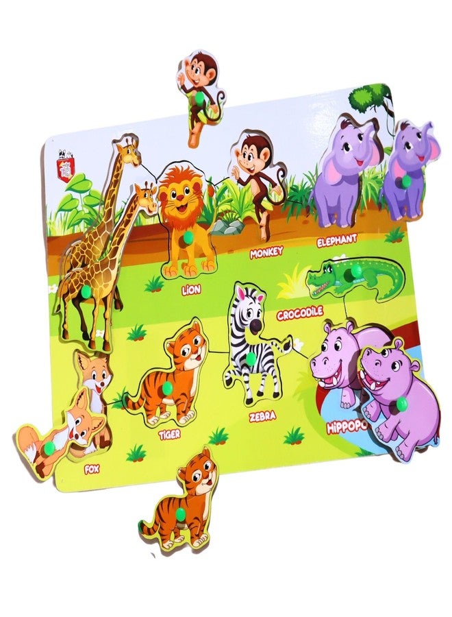 MABLE Wildlife Learning Puzzle for Kids | Animal Identification Educational Cardboard Puzzle Toy for Toddlers Boys & Girls Age 2+ - Image 1